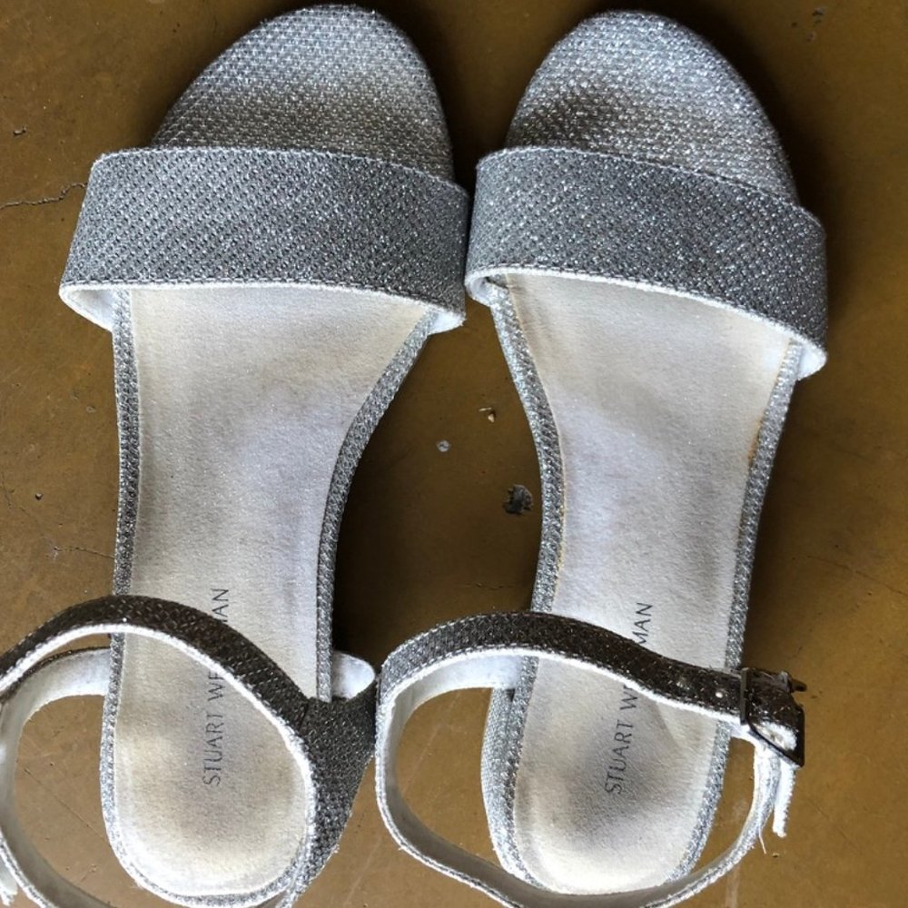Stuart Weitzman Silver Size 1 Girl Dress Shoes